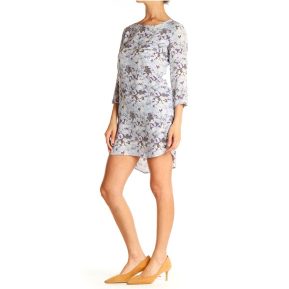 AMOUR VERT Silk Sandrine Floral Painted Shift Dress - Picture 3 of 16